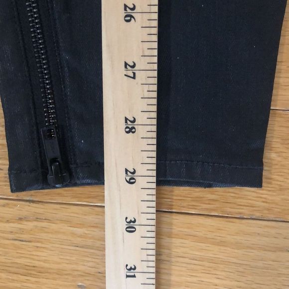 Madewell Black Coated Skinny Skinny Coated Moto Jeans Size 28 - Picture 12 of 13